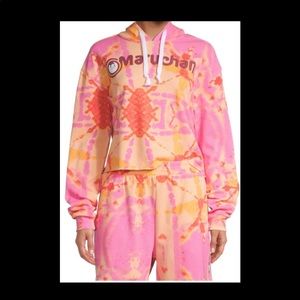 Womens Cropped Graphic Hoodie & shorts  set